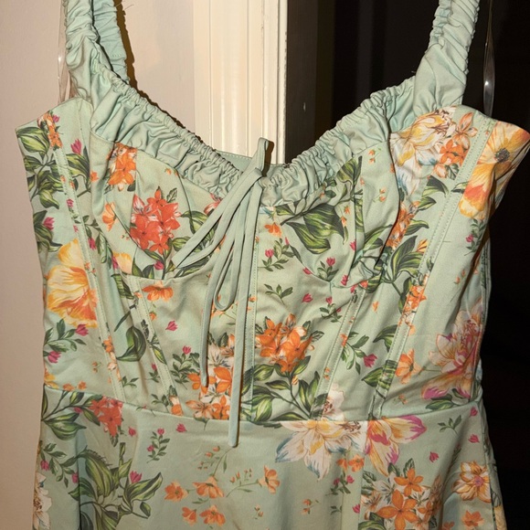 House of CB Sabrina light jade print bustier sundress - Picture 10 of 14